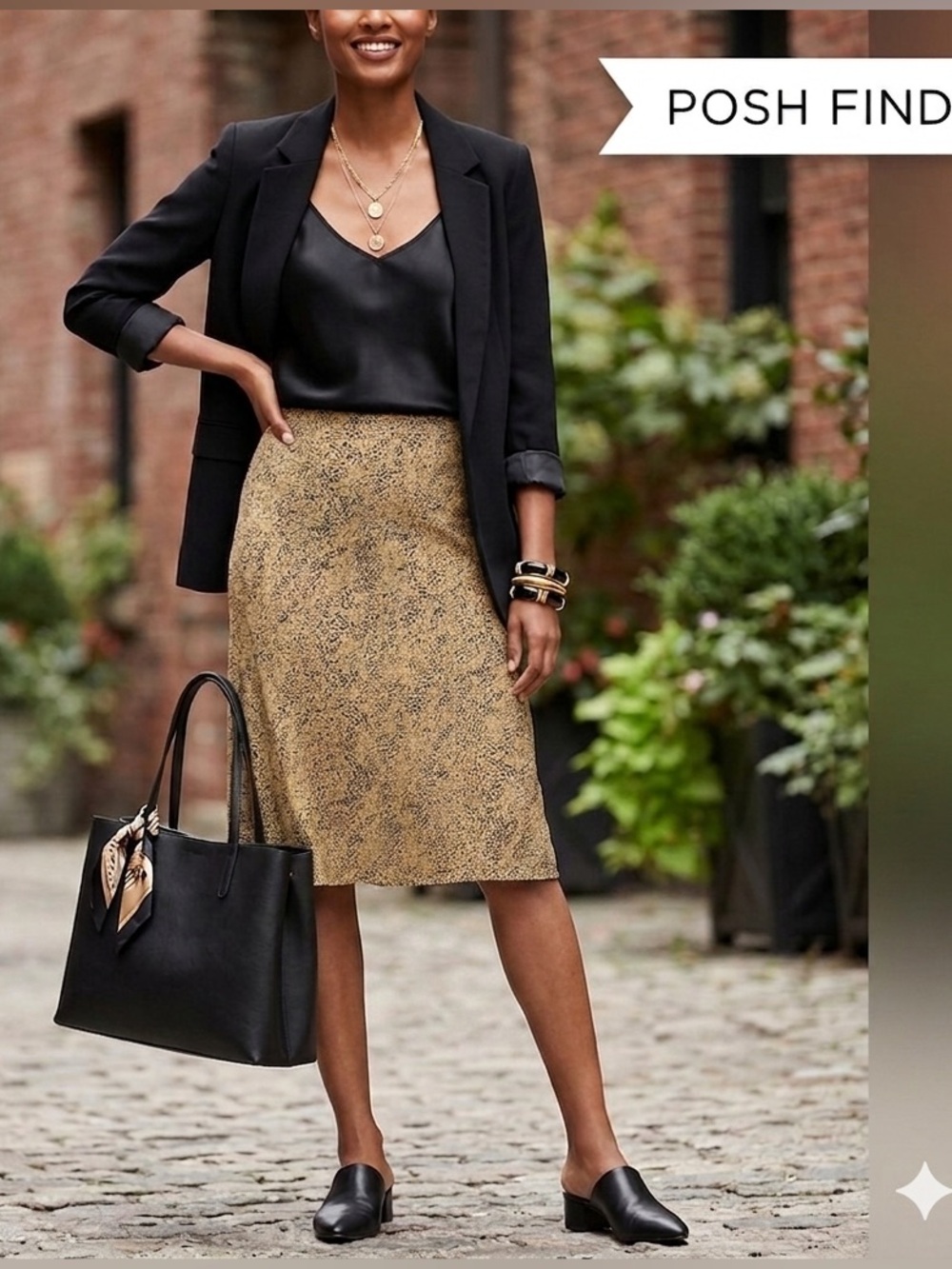 ADDRESS MAGGIE LEOPARD PRINT MAXI LINED SKIRT BACK ZIPPER GOLD & BLACK SIZE 12
